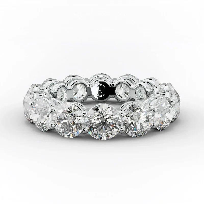 Classic 6.0 Carat Round Diamond Eternity Band Shared Prong