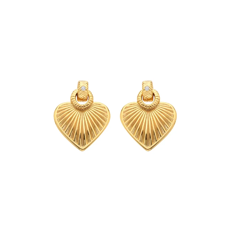 Hot Diamonds Gold Vermeil Essence Heart Stud Earrings