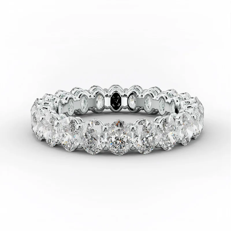 3.0 Carat Oval Cut Diamond Eternity Band Shared Prong