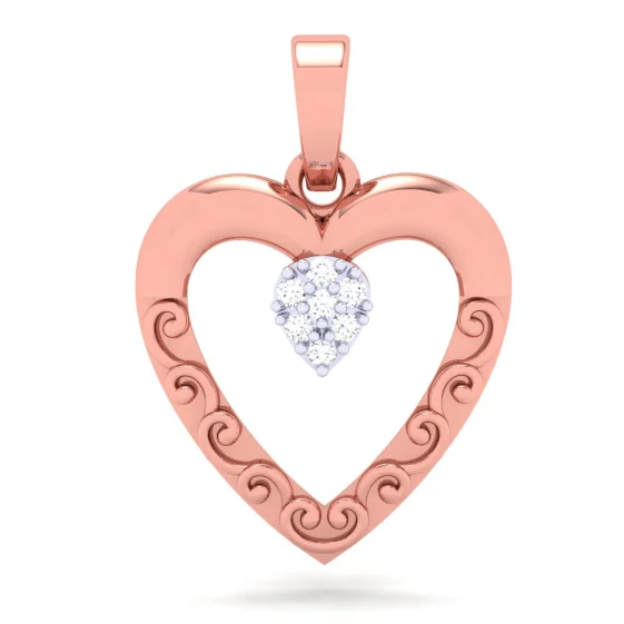 14k Heart Shape Gold Pendant With A Yellow Stones From Amazea Collection