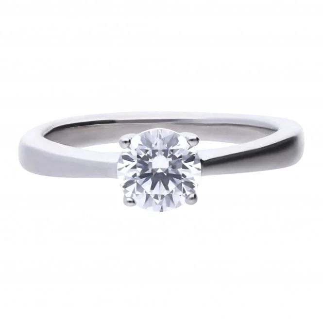 4 Claw Cubic Zirconia Solitaire 1ct Ring R3752