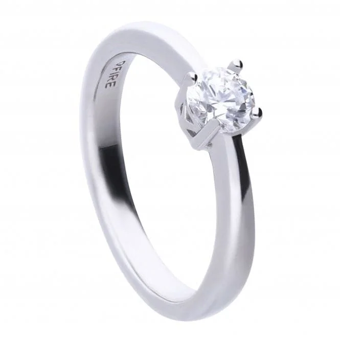 4 Claw Cubic Zirconia Solitaire 0.50ct Ring R3750