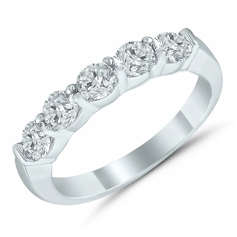 White gold diamond anniversary band, 0.98ctw