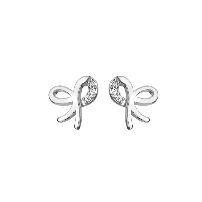 Hot Diamonds Sterling Silver Diamond Ribbon Stud Earrings