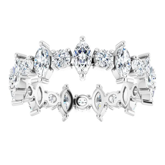 2.20 ct. Marquise & Round Diamond Eternity Band