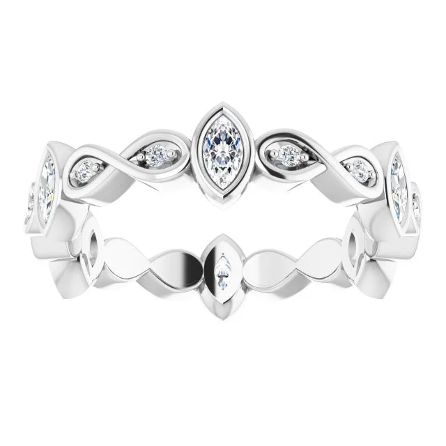 0.70 ct. Bezel Set Marquise & Round Diamond Infinity Design Eternity Band