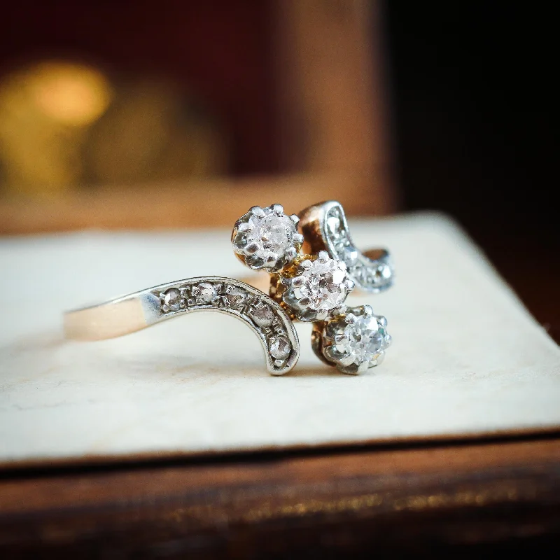 A Wonderfully Romantic Antique Trilogy Diamond Ring