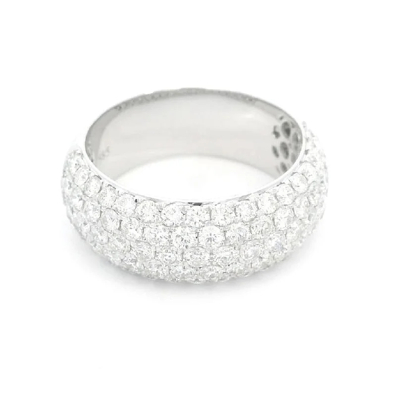 14K White Gold Wide Pavé Diamond Band