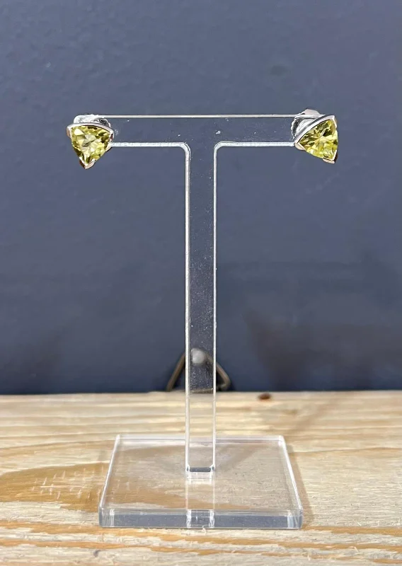 Unique & Co Sterling Silver Lemon Citrine Stud Earrings