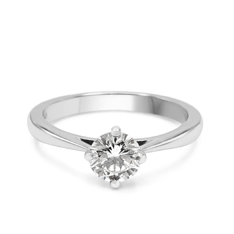 GIA Certificated Solitaire Brilliant Cut Diamond Ring- Platinum