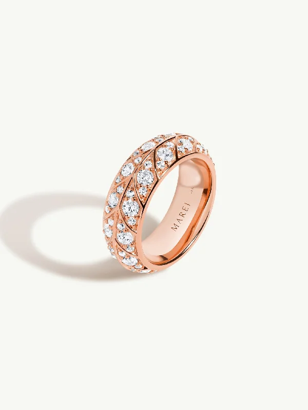 Palmyra Eternity Band With Brilliant White Diamonds In 18K Rose Gold, 8mm