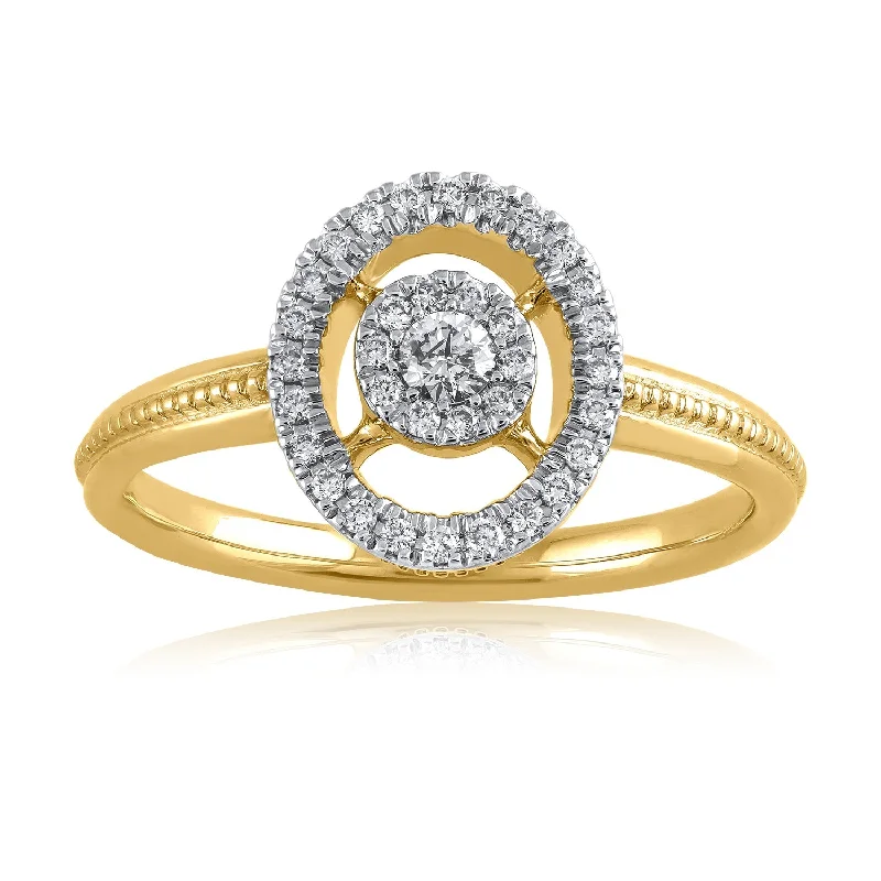 18K YG Cluster Diamond Ring-1pc