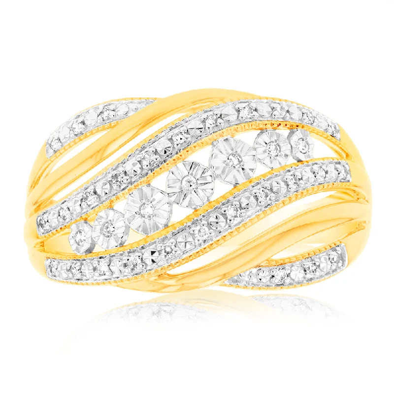 Luminesce Lab Grown Diamond 9ct Yellow Gold 1/10 Carat Diamond Ring