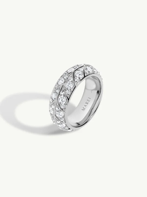 Palmyra Eternity Band With Brilliant White Diamond In Platinum, 8mm