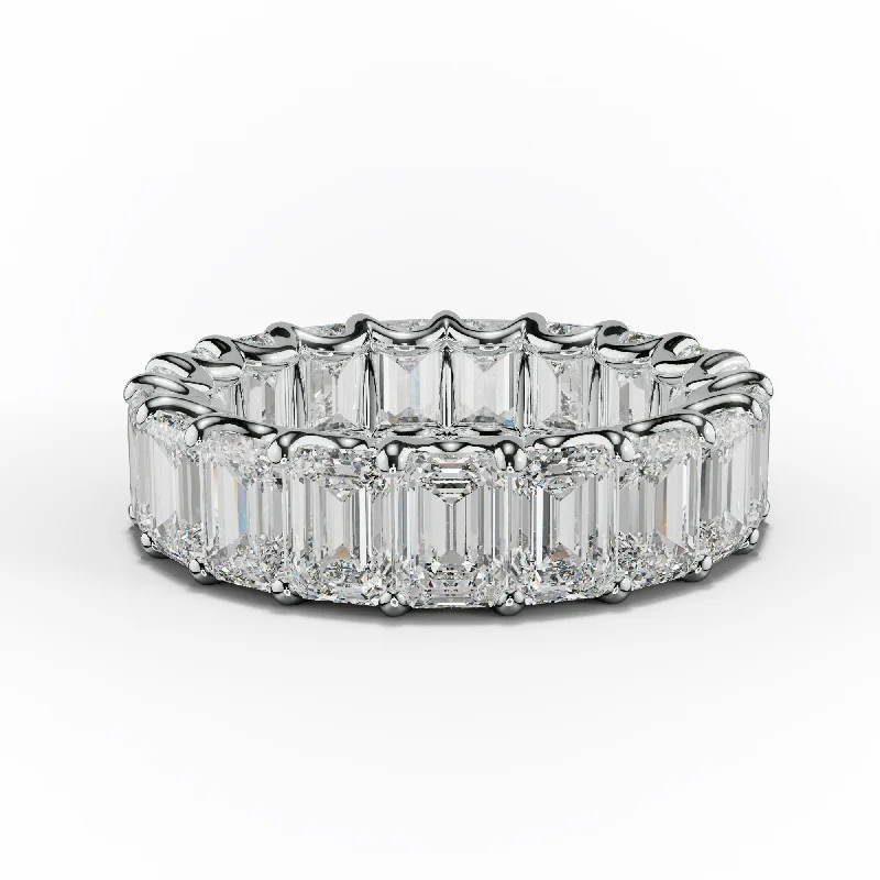 7.0 Carat Emerald Cut Diamond Eternity Band Shared Prong