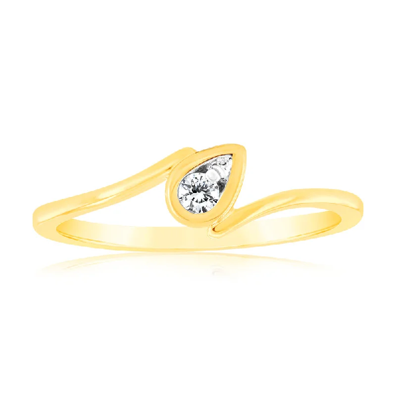 9ct Yellow Gold Luminesce Lab Grown Single Diamond Ring