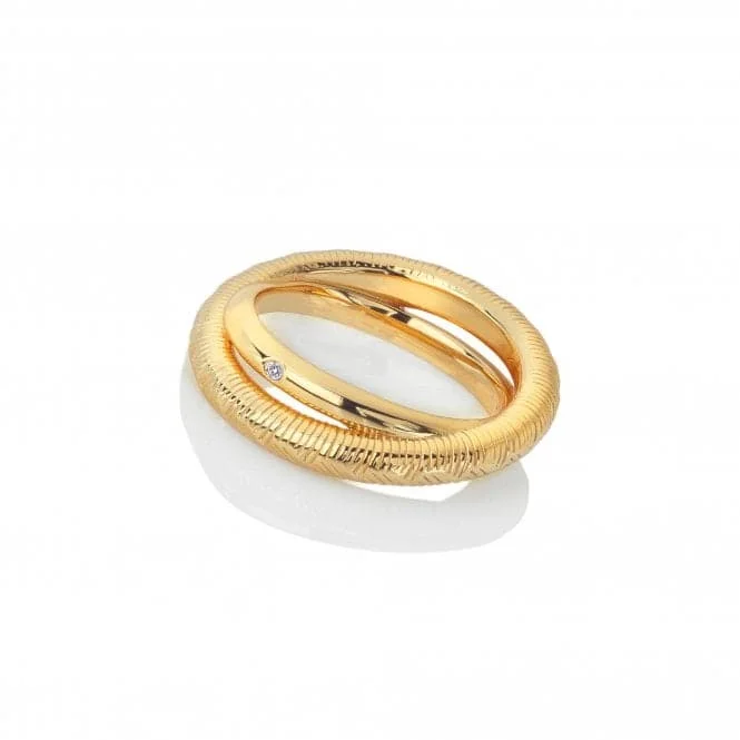 18ct Gold Plated Sterling Silver Spirit Duo Ring DR229