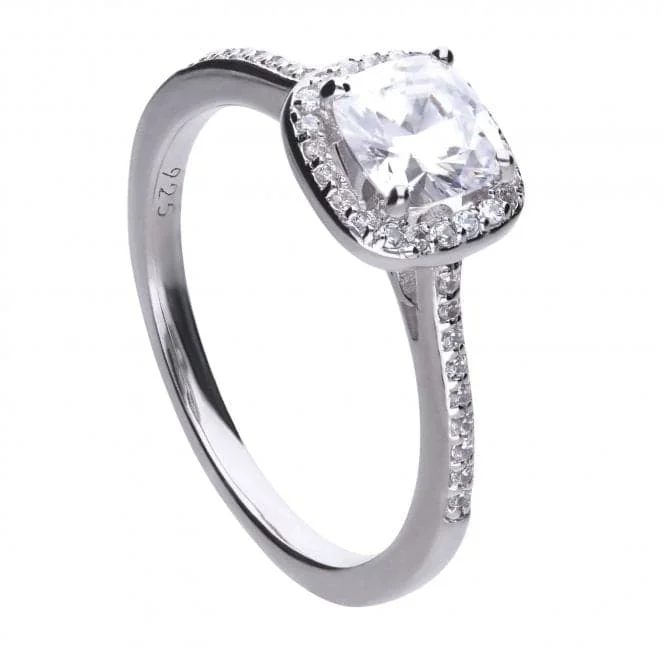 Diamonfire Silver White Zirconia Square Ring R3626