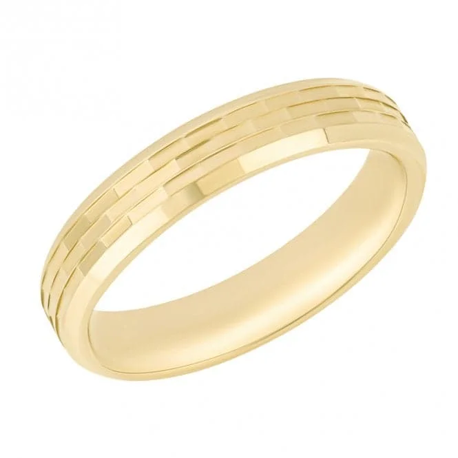 Snake Textured 9ct Yellow Gold Ring GR614