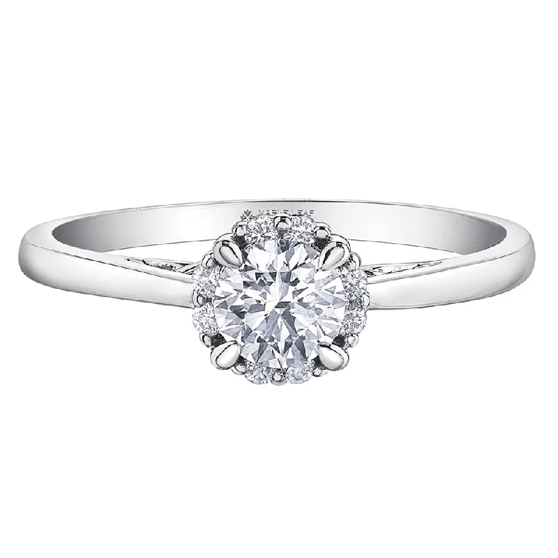 Round Canadian Diamond Ring with Vintage Halo