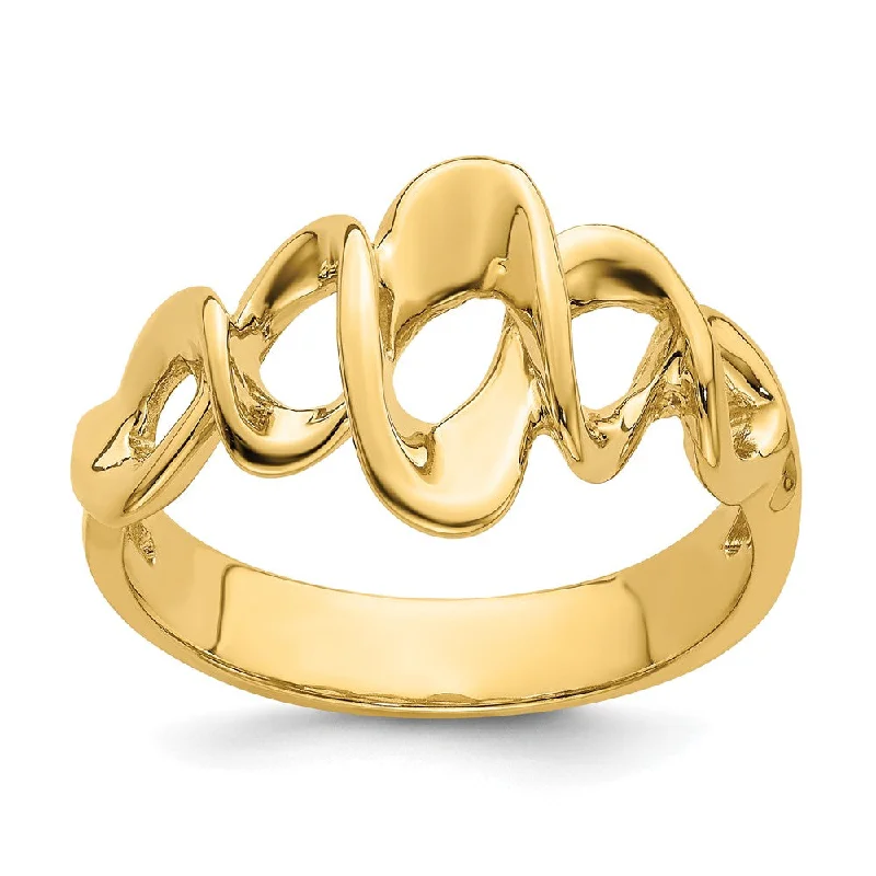 14k Yellow Gold Cut-Out Freeform Ring