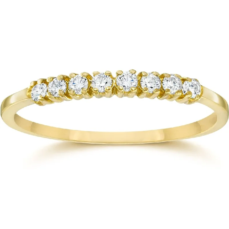 1/5CT Diamond Wedding Anniversary Ring 10K Yellow Gold