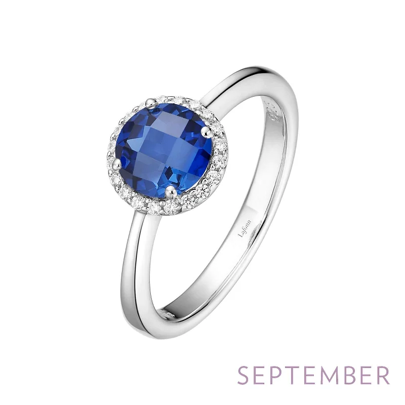 Lafonn Simulated Diamond & Blue Sapphire Birthstone Ring - September BR001SAP