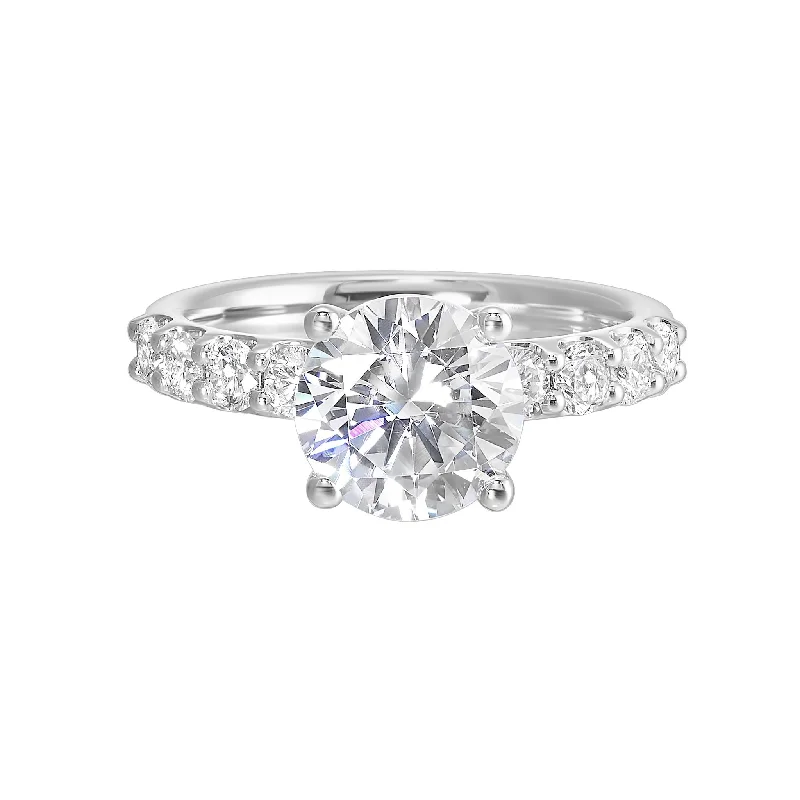 Thollot-Colorado Cut 14K White Gold 0.63ctw 4 Prong Style Diamond Semi-Mount Engagement Ring