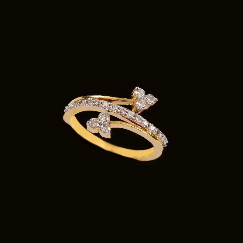 14K YG Cluster Diamond Ring-1pc