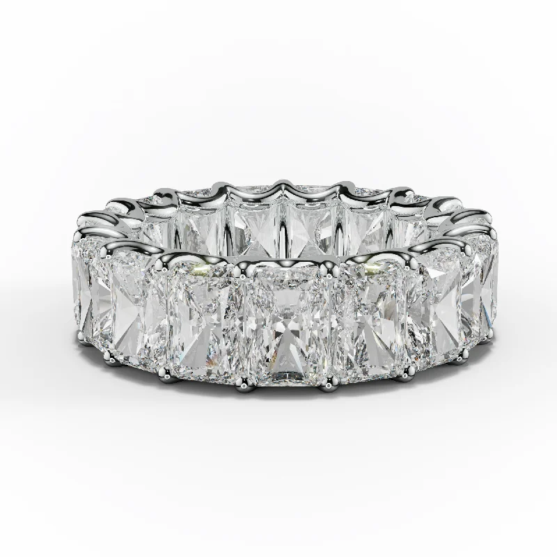 11.0 Carat Radiant Cut Diamond Eternity Band Shared Prong