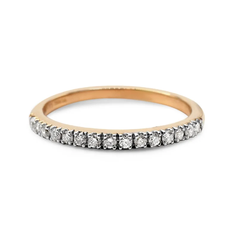 Brilliant Cut Diamond Half Hoop Ring - 18ct Yellow Gold