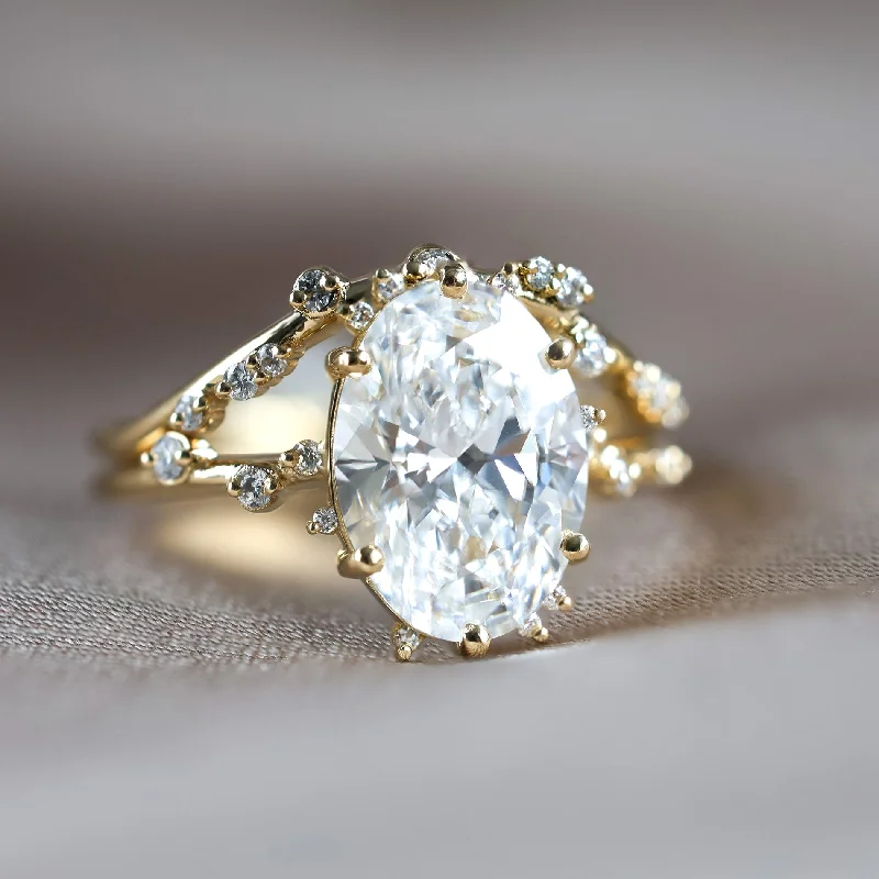 Bokeh diamond ring set with 3ct diamond