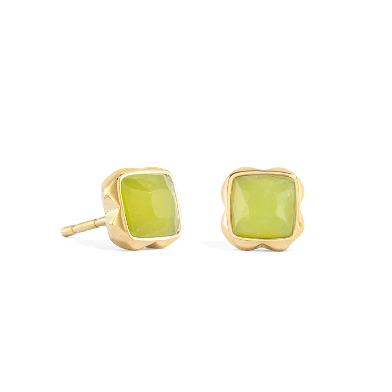 Coeur De Lion Gold August Birthstone Green Jade Earrings