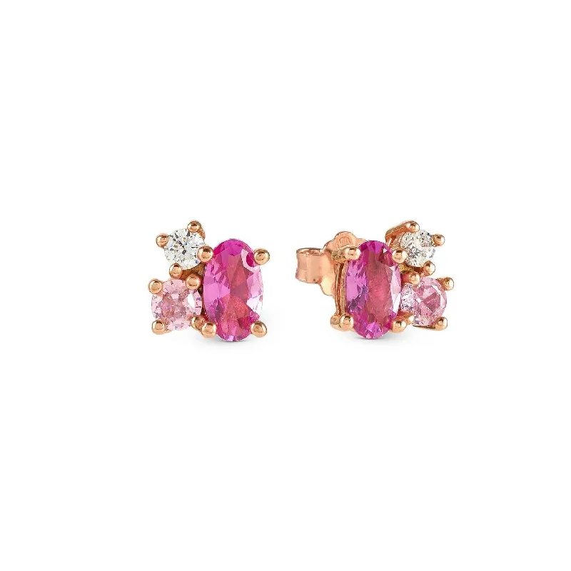 Nomination Rose Gold and Pink Cubic Zirconia Stud Earrings