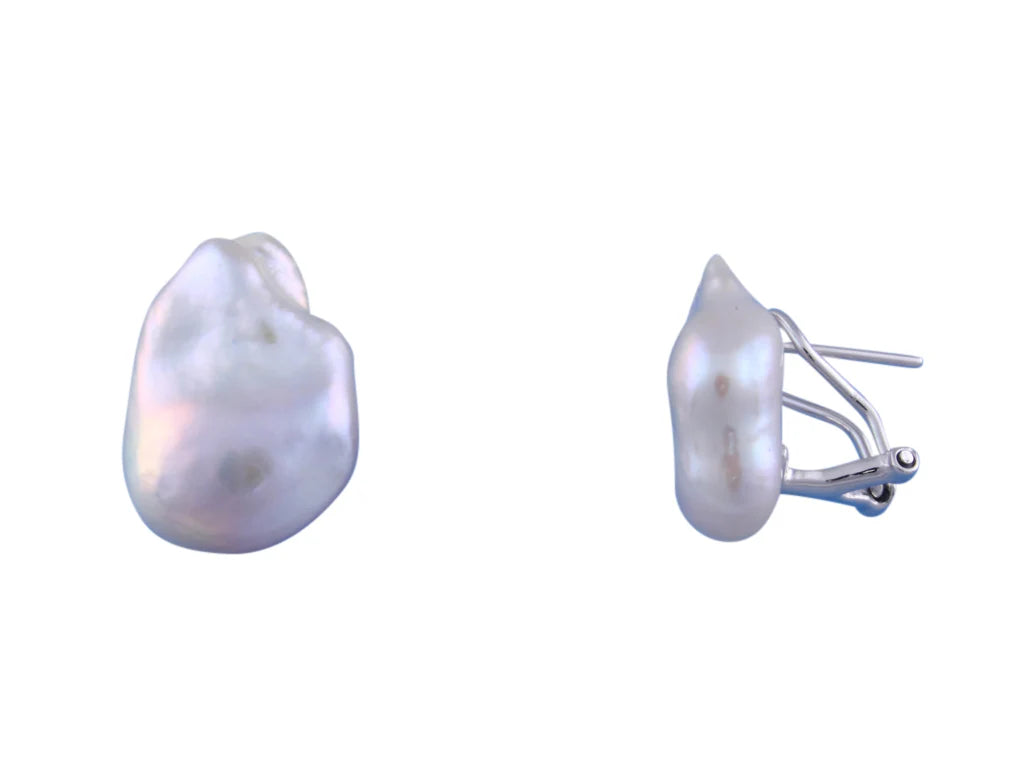 Sterling Silver Baroque Pearl Stud Earrings