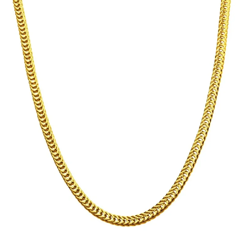 22" gold-plated stainless steel foxtail chain necklace- 6mm