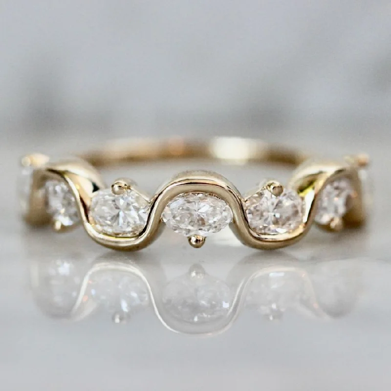 Vanilla Soft Serve Oval Cut Diamond Band