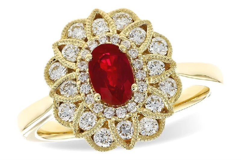 14K Yellow Gold Ruby Ballerina Ring