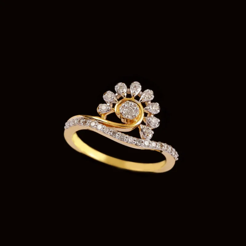 14K YG Fancy Diamond Ring-1pc