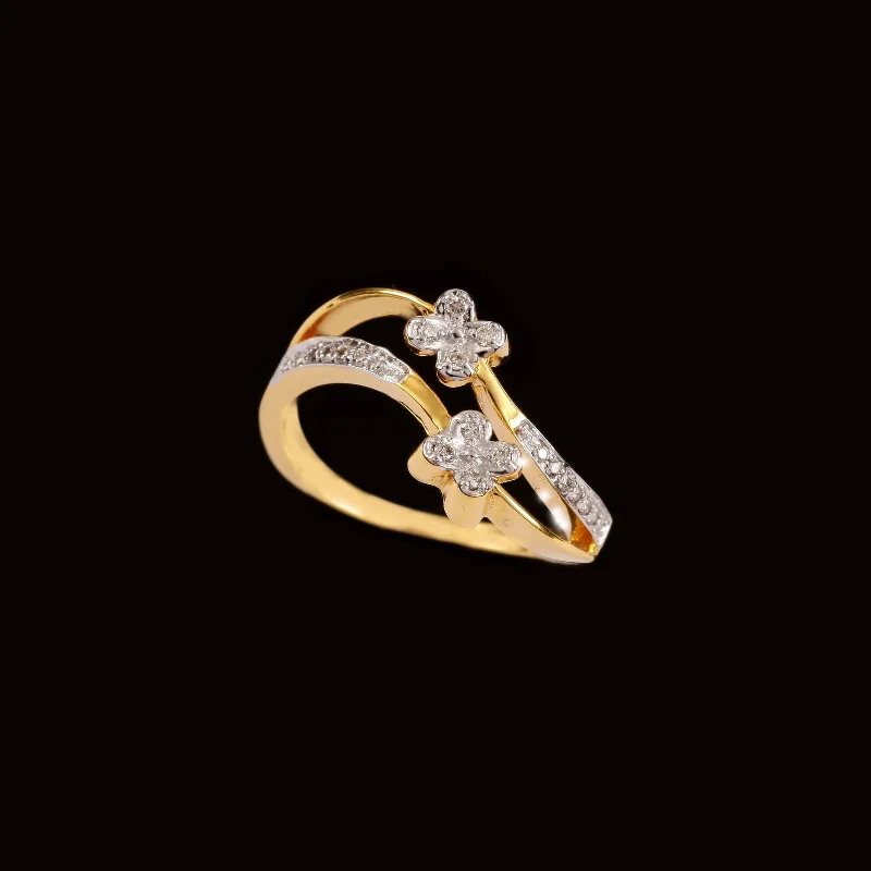 14K YG Star Diamond Ring-1pc