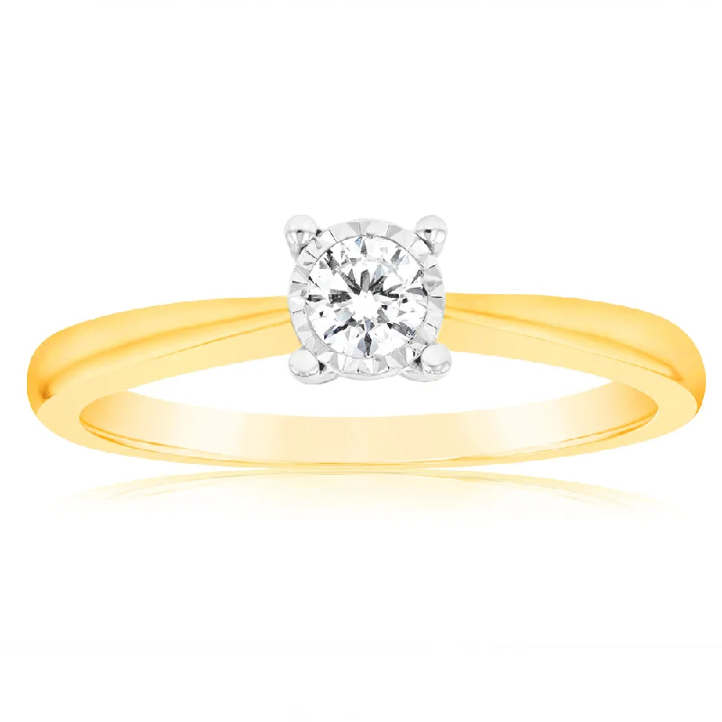 Luminesce Lab Grown Diamond Engagement Ring in 9ct Yellow Gold