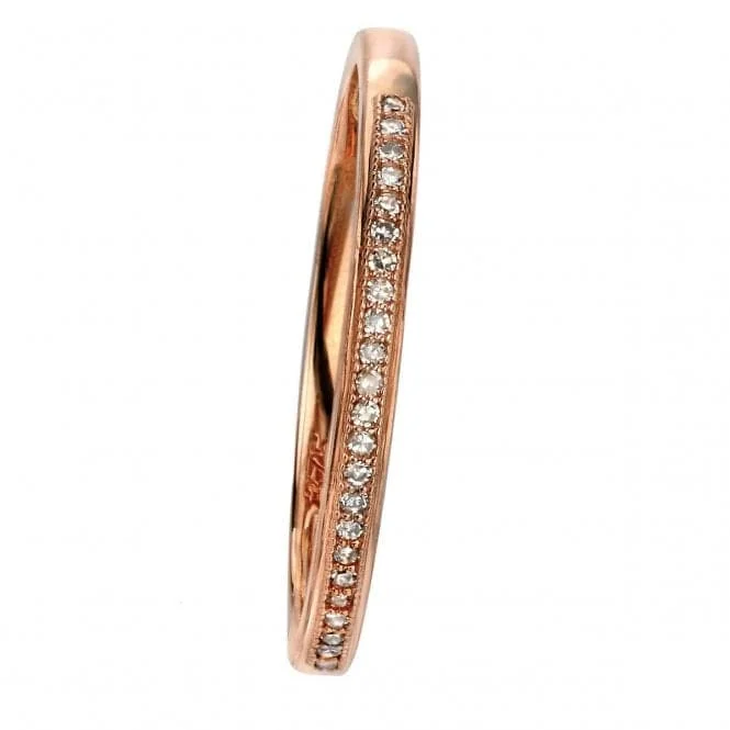 Elements 9ct Rose Gold Pave Set Diamond Ring GR513