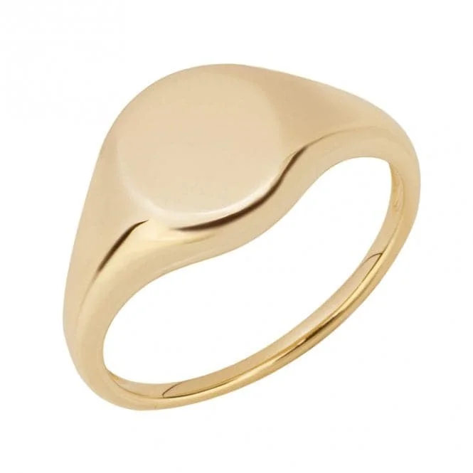 Bevelled Edge Yellow Gold Signet Ring GR607