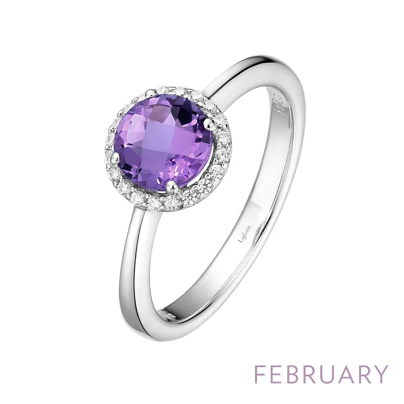 Lafonn Simulated Diamond & Genuine Amethyst Birthstone Ring - February BR001AMP