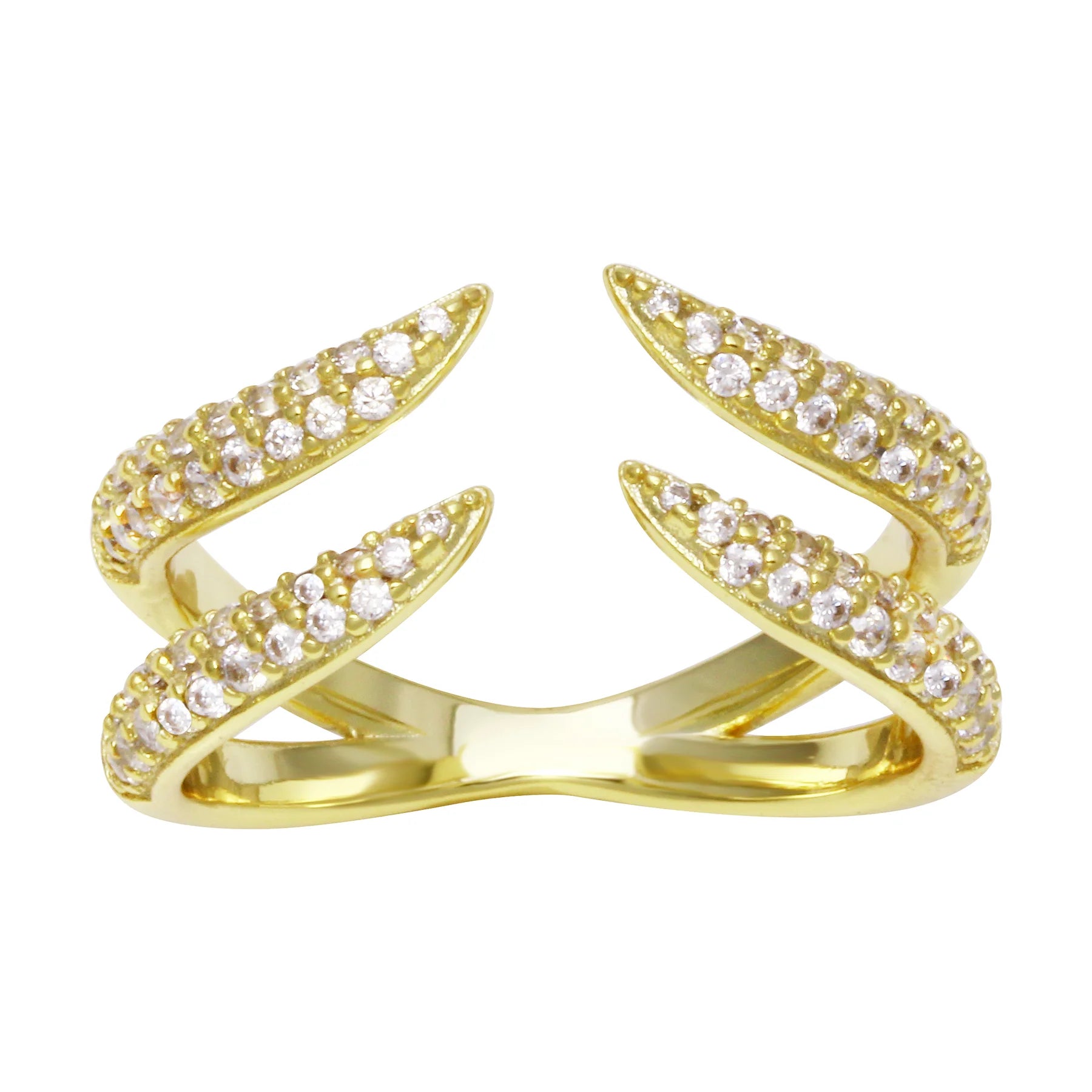 Pave Double Claw Ring