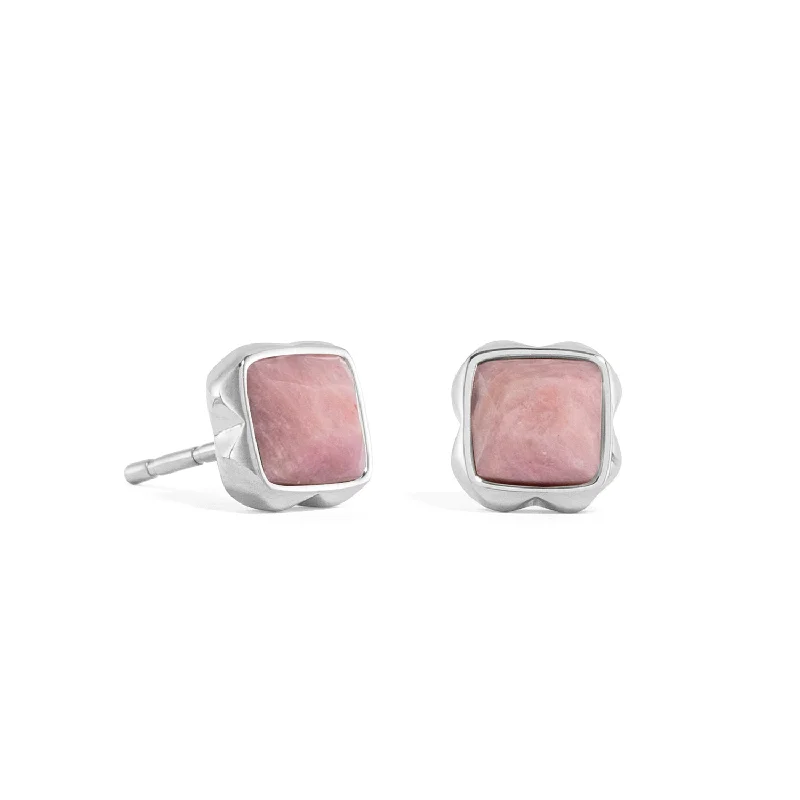 Coeur De Lion July Birthstone Pink Rhodochrosite Stud Earrings