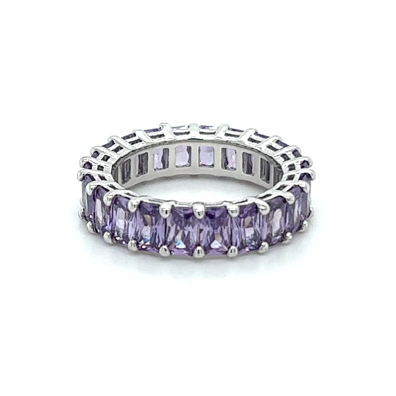 Amethyst Purple CZ's Eternity Ring