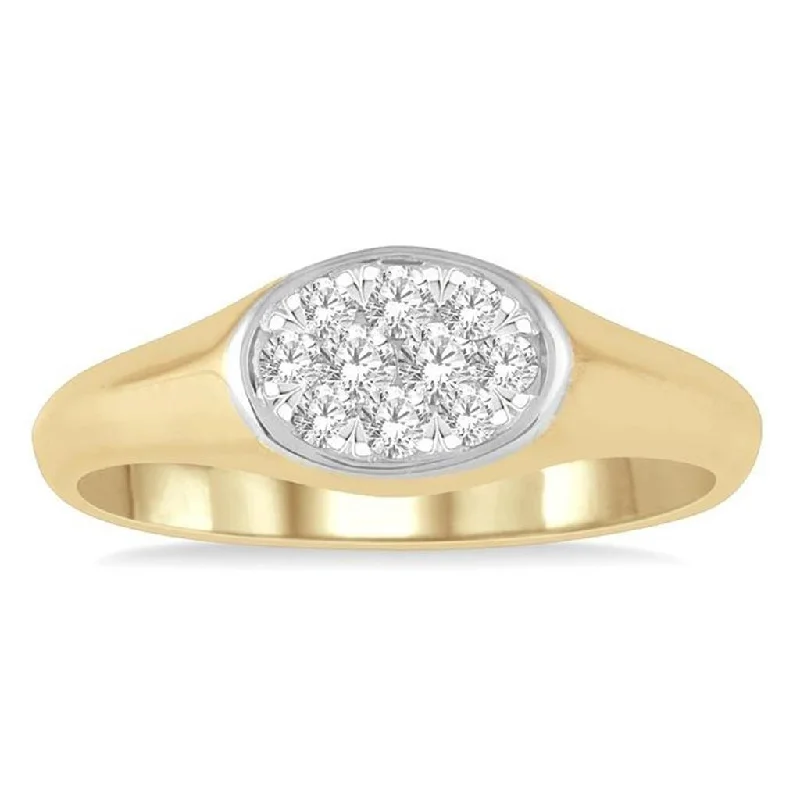 14K Yellow And White Gold 'Lovebright' Contemporary Natural Diamonds Ring