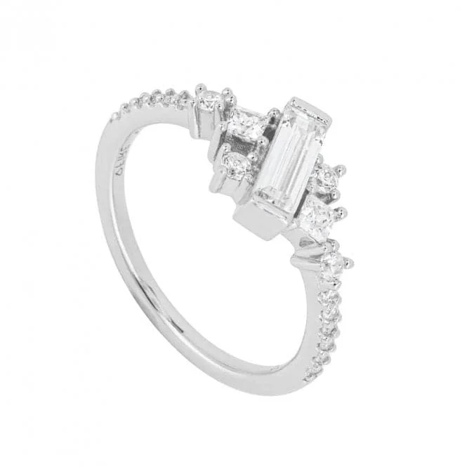 Baguette Zirconia Scatter Ring