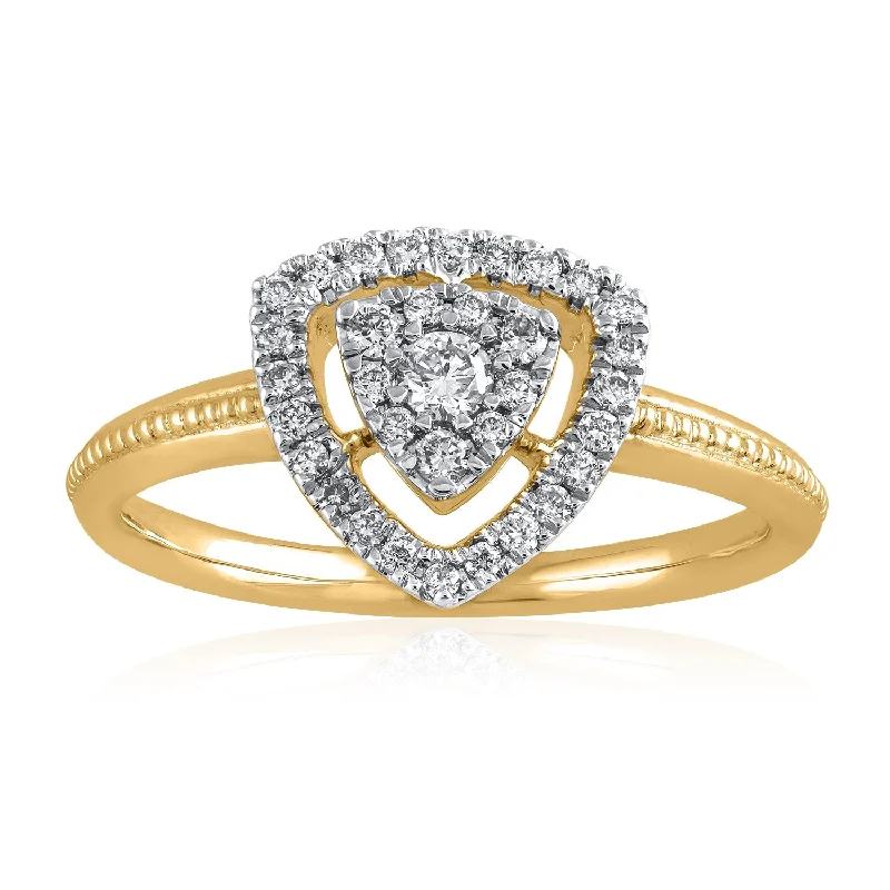 18K YG Cluster Diamond Ring-1pc